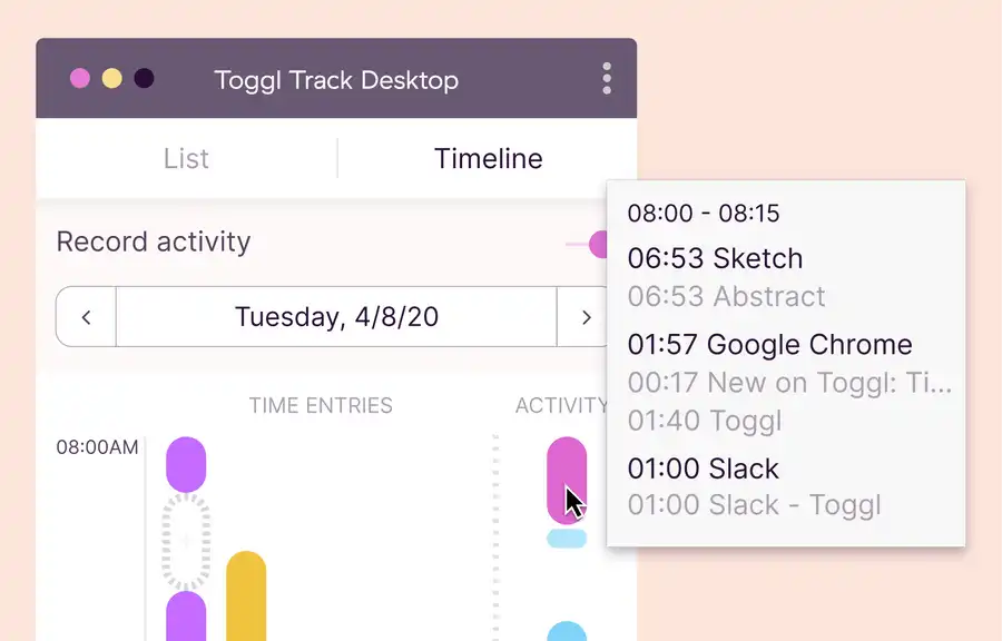 Screenshot of Toggl