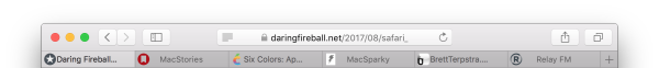 Screenshot of Safari for Mac with Tab Favicons