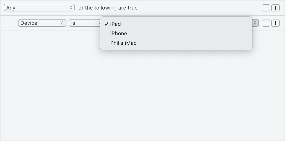 Screenshot of the exclusion preferences demonstrating preventing tracking on a particular device