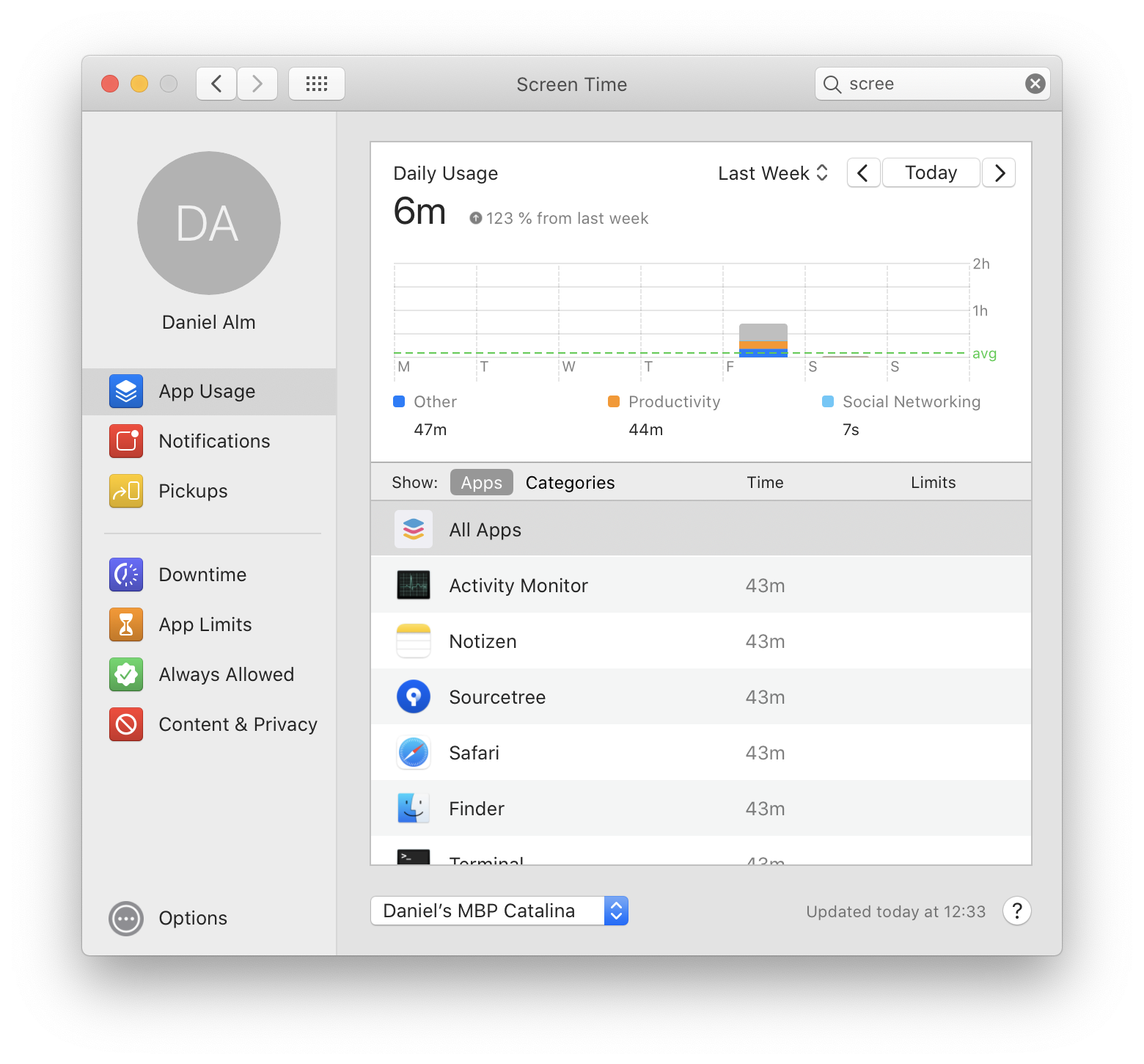 Screen Time for macOS 10.15 - here's what it looks like