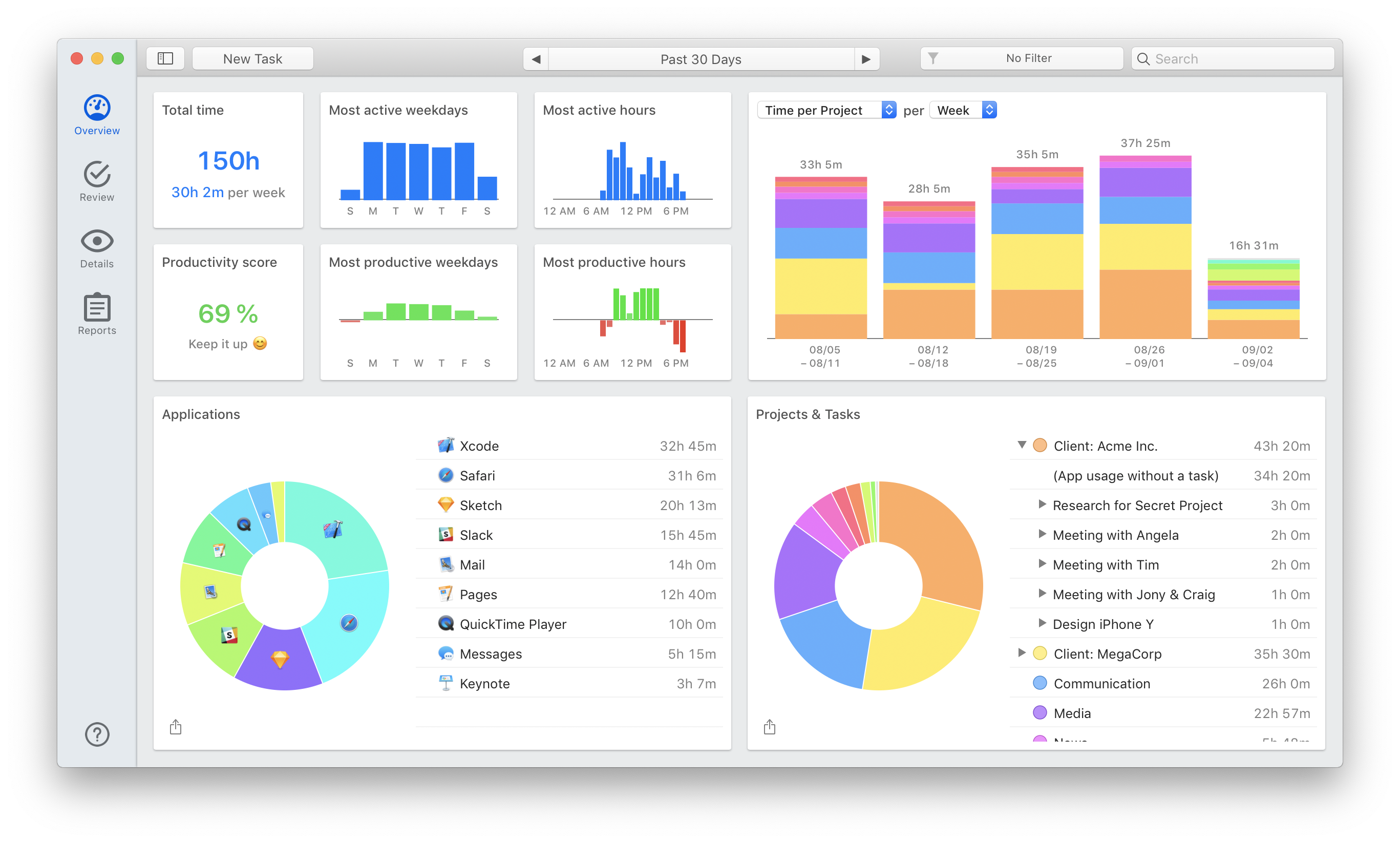 Time-tracking app