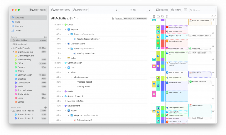 Timing activities timeline to identify time cost