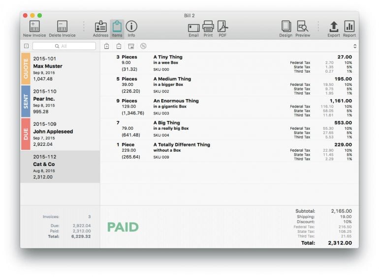 Bill invoice software for mac