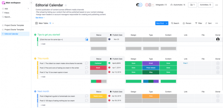 monday.com project management