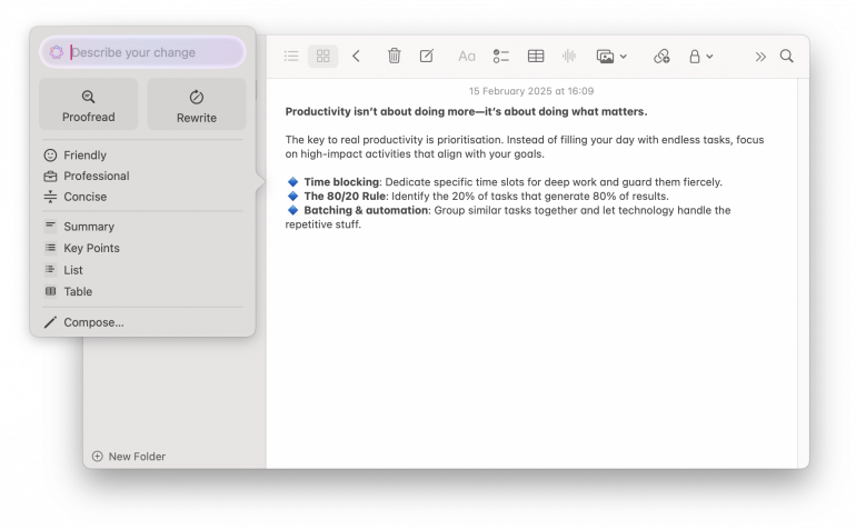 Best AI Apps for Mac_Apple Intelligence Writing Tools