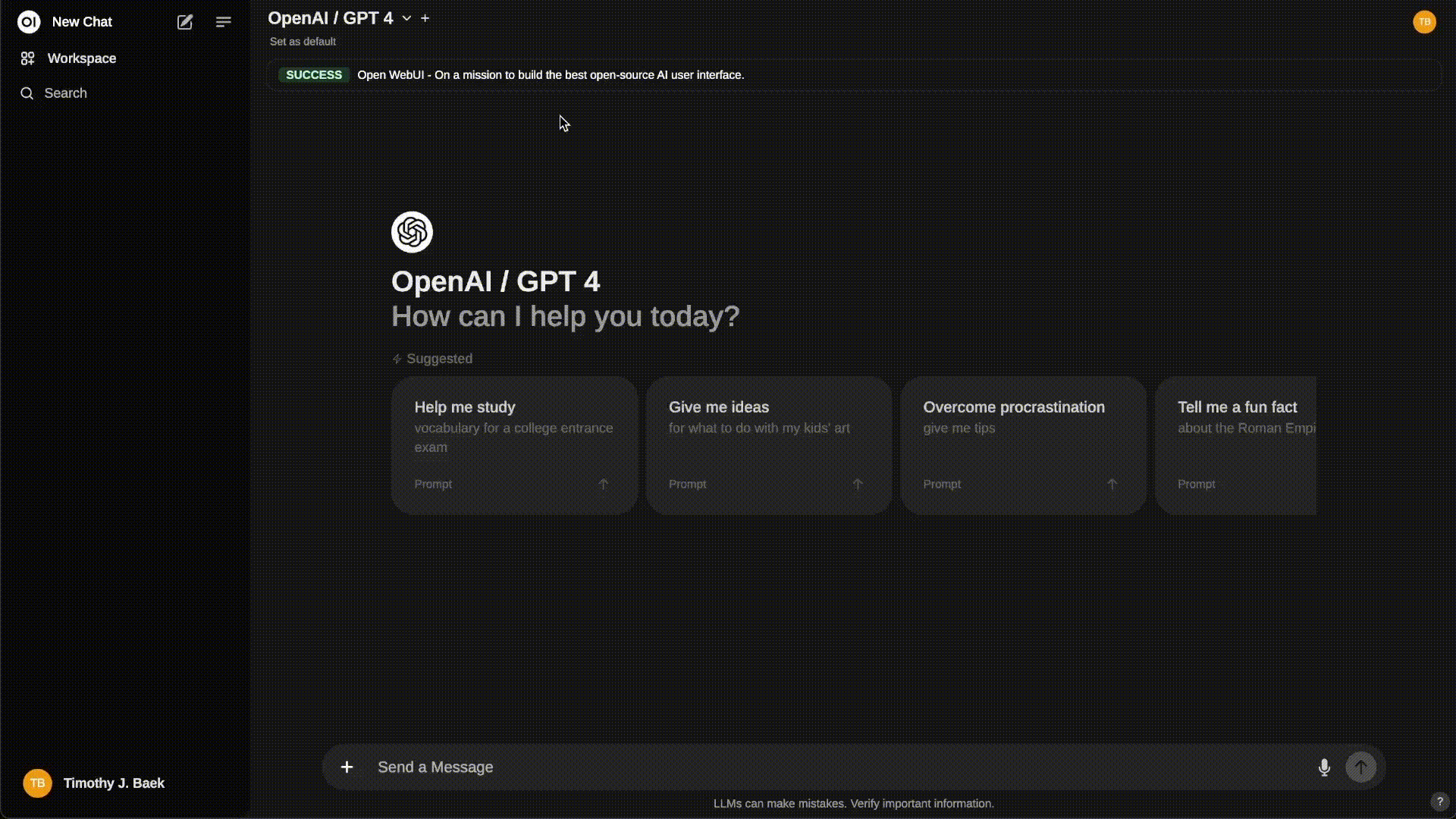 Open WebUI screenshot