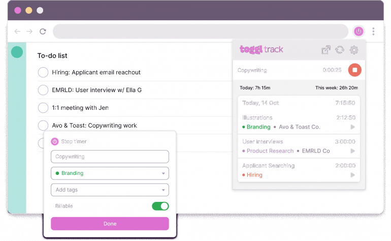 TogglTrack time tracking apps for mac
