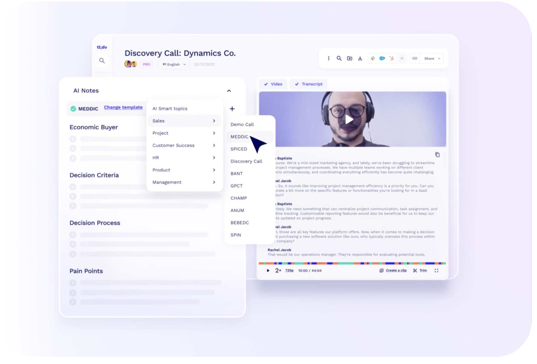 tl;dv AI meeting note taker