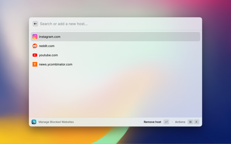 Raycast website blocker