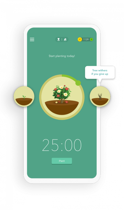 Forest — gamified focus timer with virtual tree planting