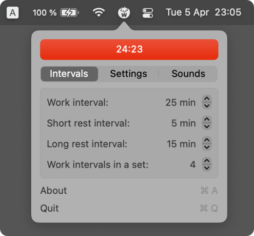 TomatoBar — open-source Pomodoro timer in the macOS menu bar