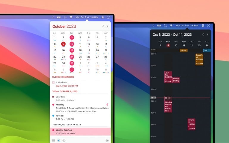 Calendar 366 II menu bar app