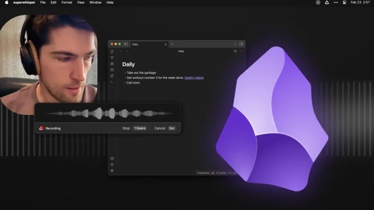 Superwhisper menu bar app