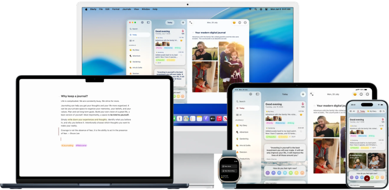 Diarly journaling app for Mac