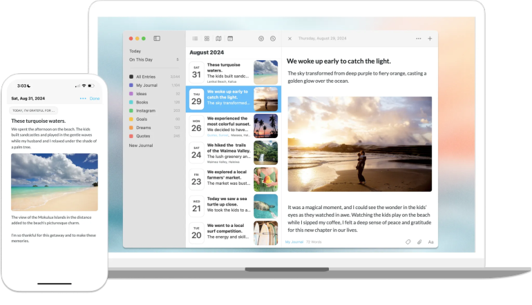 Day One journaling app for Mac