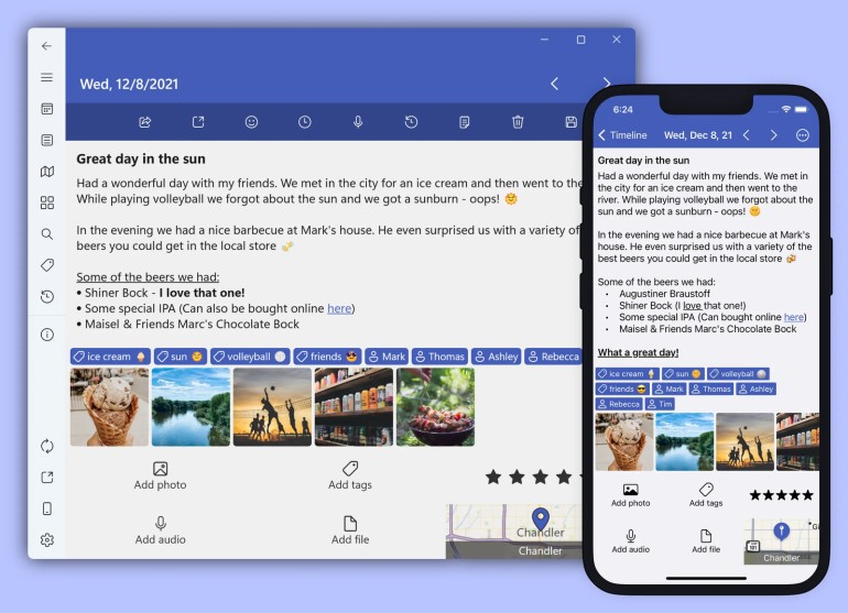 Diarium journaling app for Mac