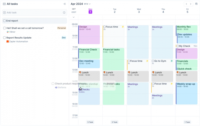 Akiflow timeboxing app for Mac with task inbox and calendar