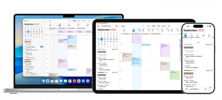 Fantastical calendar shown on Mac, iPad and iPhone